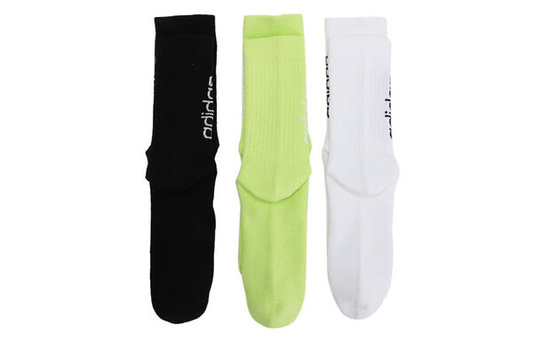 Носки neo sports outdoor high top mid tops socks couple style 3 pairs 'black green white' Adidas, черный — фото 2