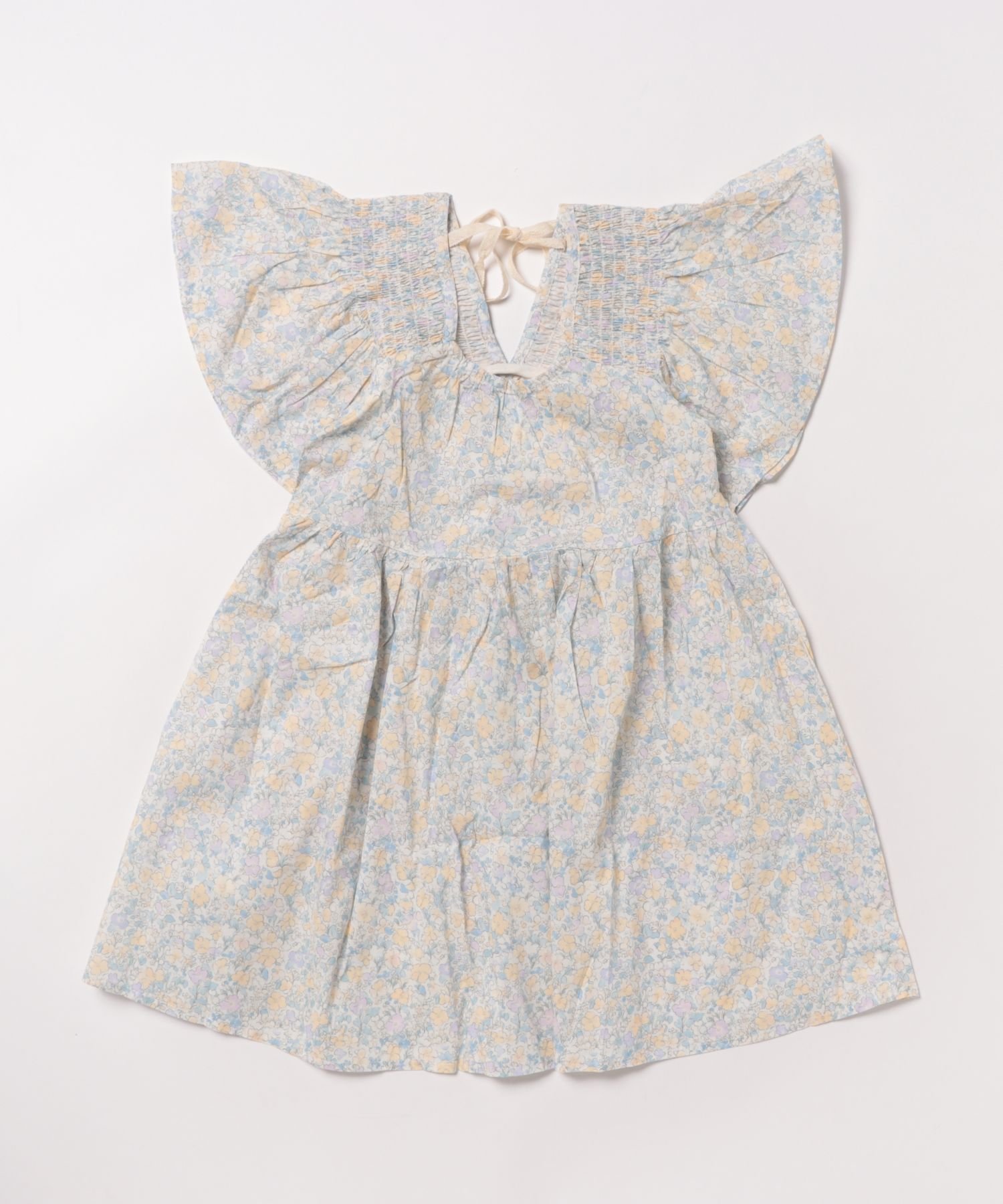Платье-трапеция с цветочным принтом Aimoha Kids, Light blue — фото 2