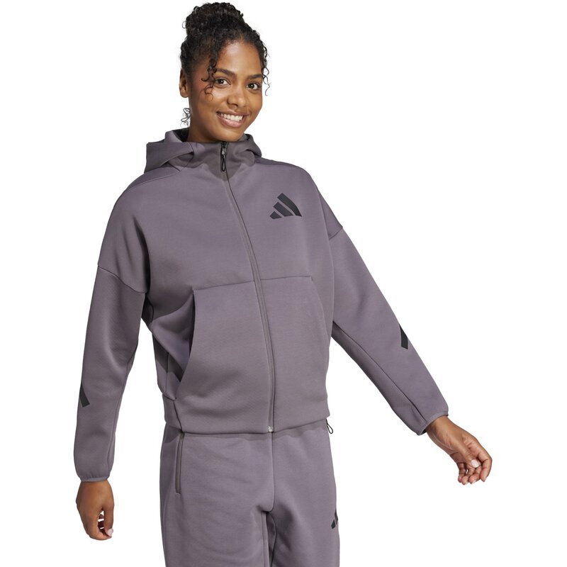 Толстовка с капюшоном и застежкой-молнией (очень длинная) Adidas, цвет grestr — фото 4