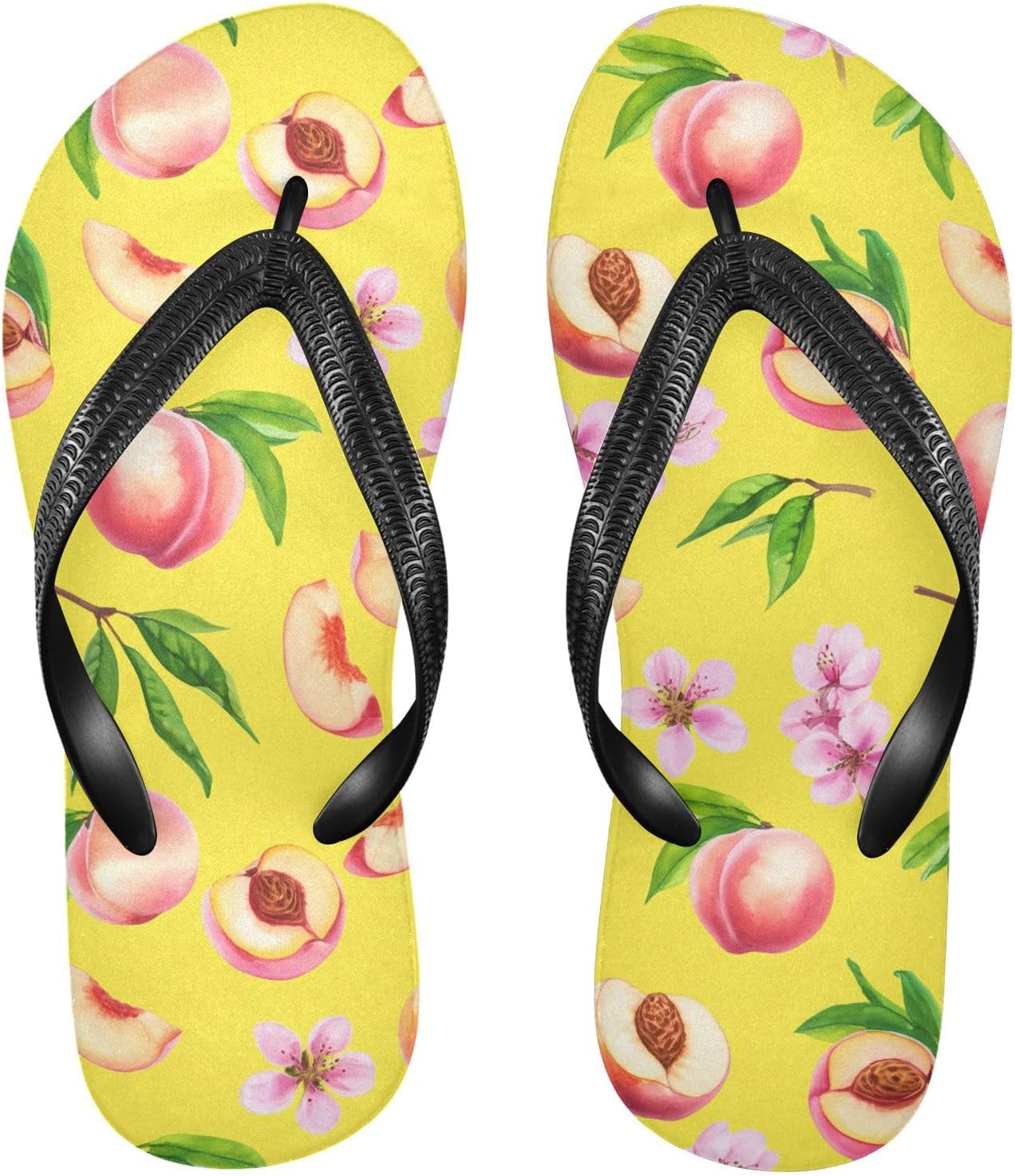 

Мужские летние шлепанцы для пляжа персикового цвета с цветочным узором, резиновые, противоскользящие, для душа и прогулок Sinestour, желтый