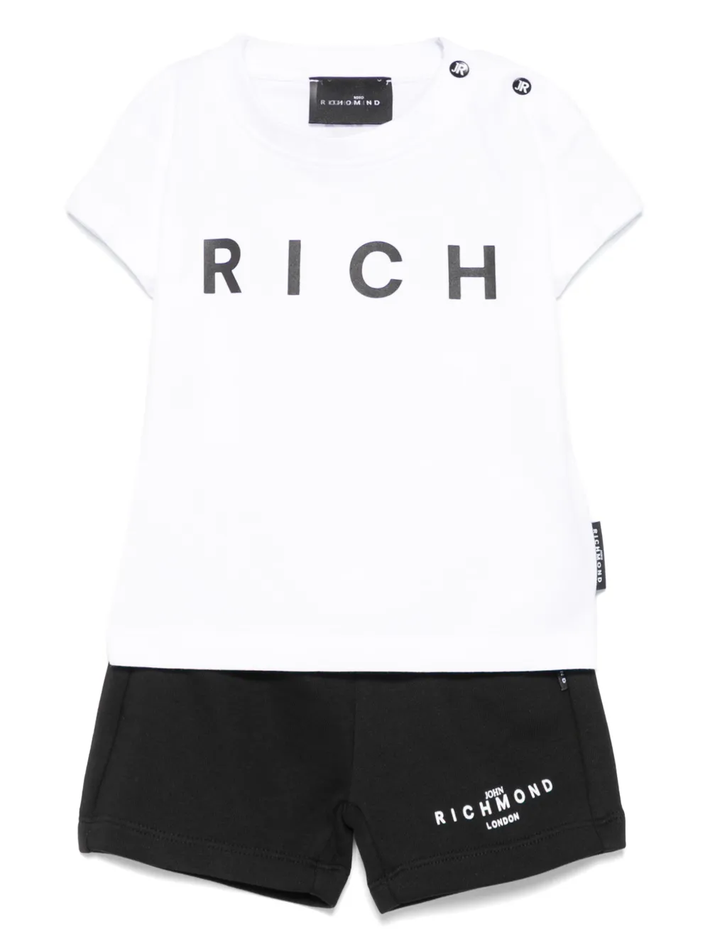 

Комплект из футболки и шортов с логотипом John Richmond Junior, белый