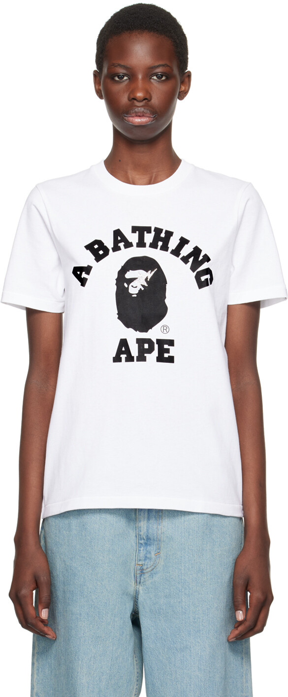 

Футболка колледжа Crystal Stone Sta BAPE, белый