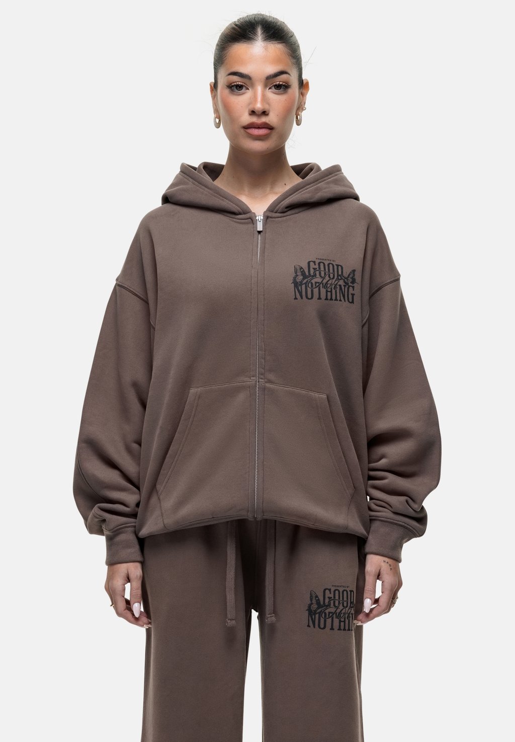 

Толстовка на молнии DAKOTA HOODIE Good For Nothing, серо-коричневый