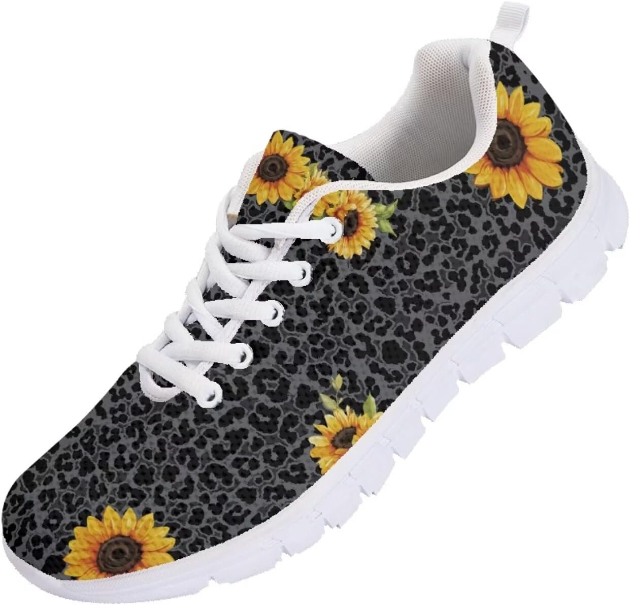 

Мужские кроссовки Funnydude Funny Print 2025 для бега, спортивные, повседневные, удобные для тренировок, Sunflower Leopard