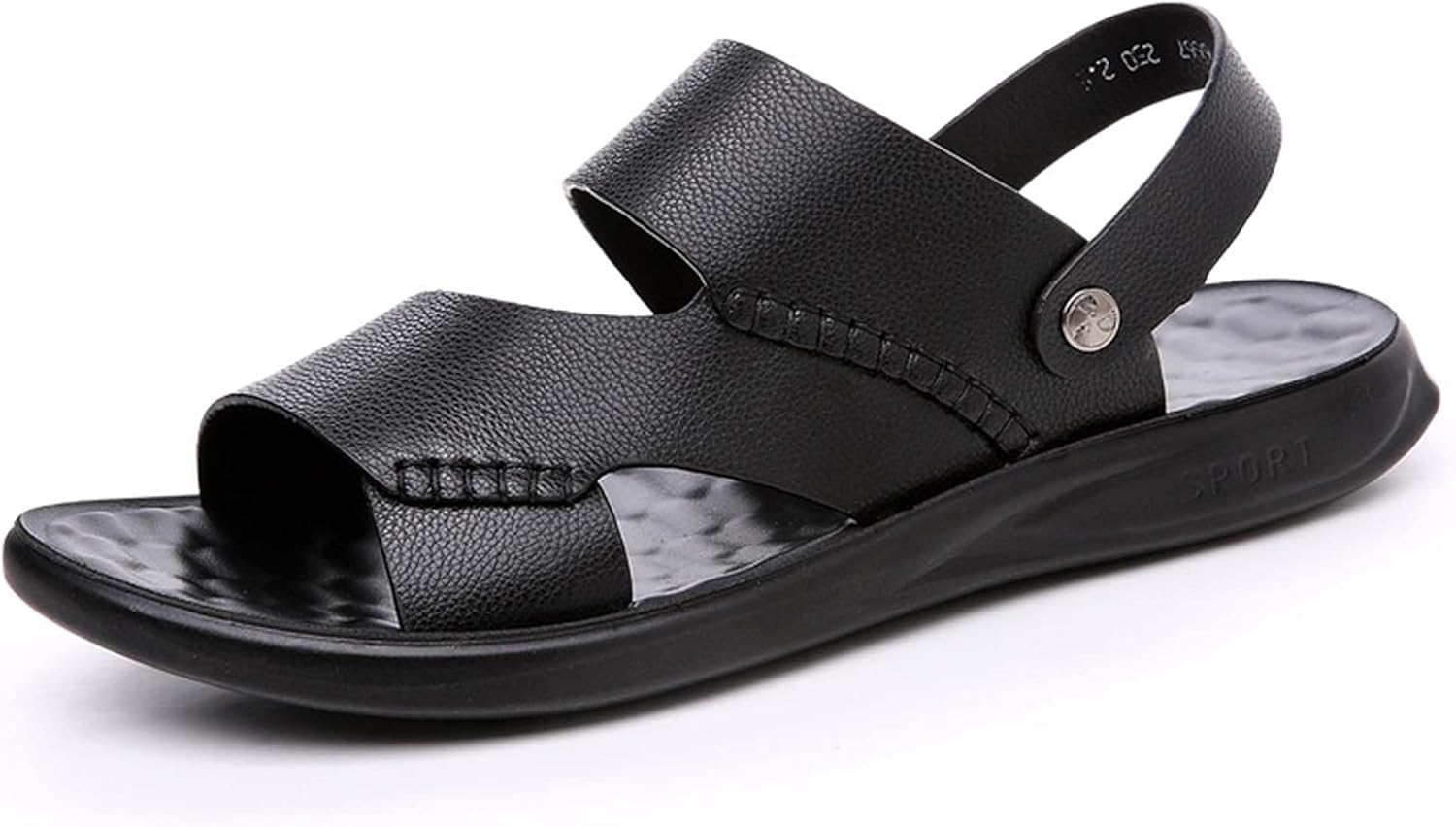 

Мужские премиальные кожаные сандалии Vtiao, мужские сандалии, шлепанцы, с латексной стелькой, встроенные повседневные сандалии для ходьбы, мягкие и дышащие, противоскользящие и износостойкие, долговечные и модные, черный