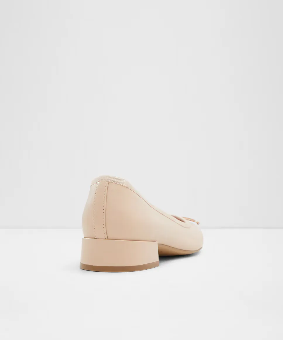 Женские кожаные балетки с круглым носком Aldo, бежевый — фото 2