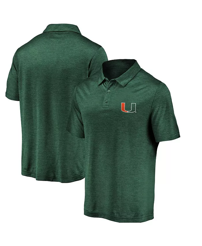 

Мужская зеленая поло Miami Hurricanes Primary Logo Striated Fanatics