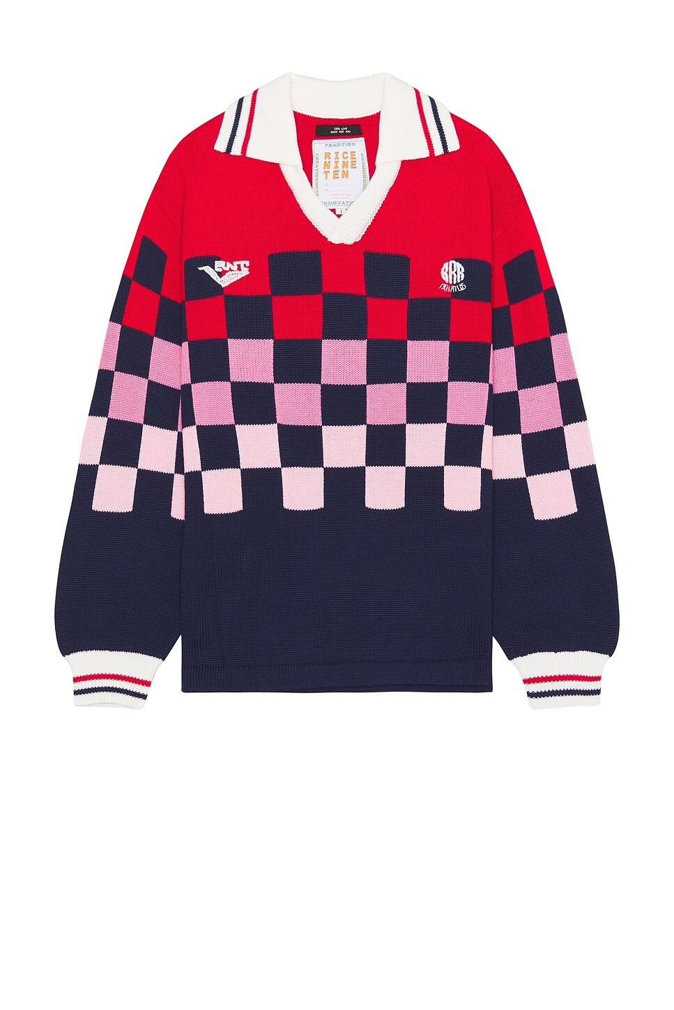 

Джемпер мужской Knitting Checkered Soccer Jersey Rice Nine Ten, темно-синий