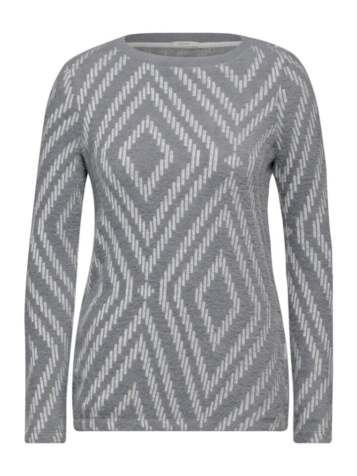 

Лонгслив Cecil Langarmshirt, цвет platinum grey mel.