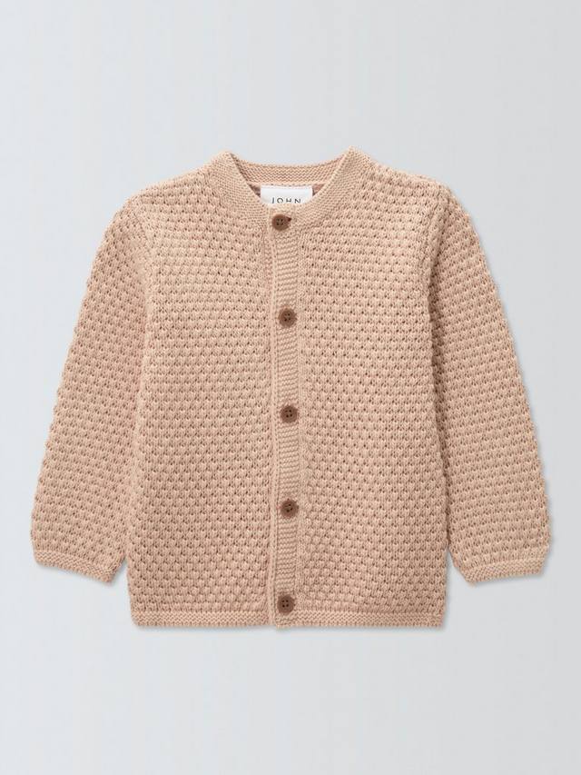 

Детский хлопковый текстурированный кардиган John Lewis, цвет Natural