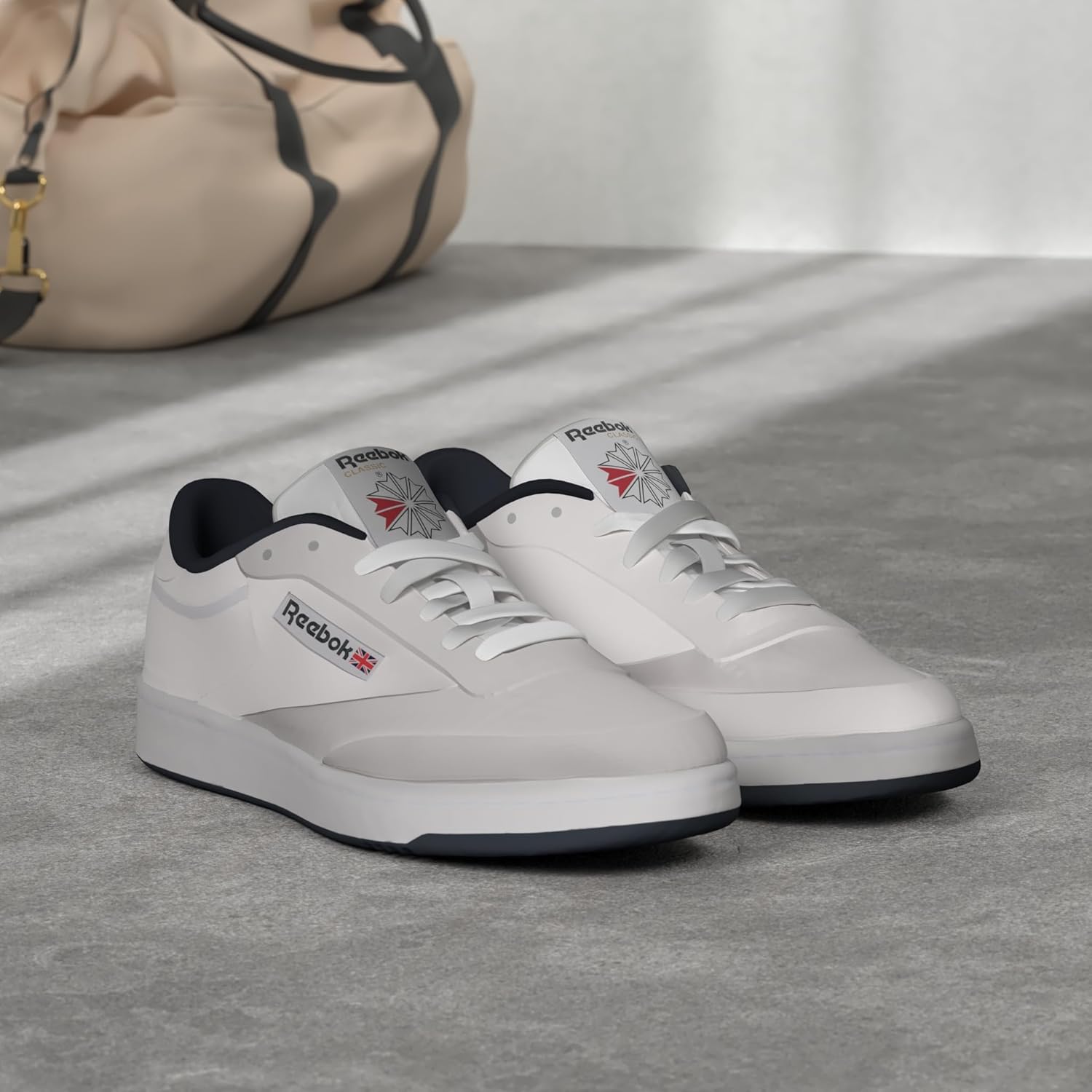 Мужские кроссовки Reebok Club C 85, повседневная спортивная обувь белого цвета для мужчин, белый/синий — фото 2