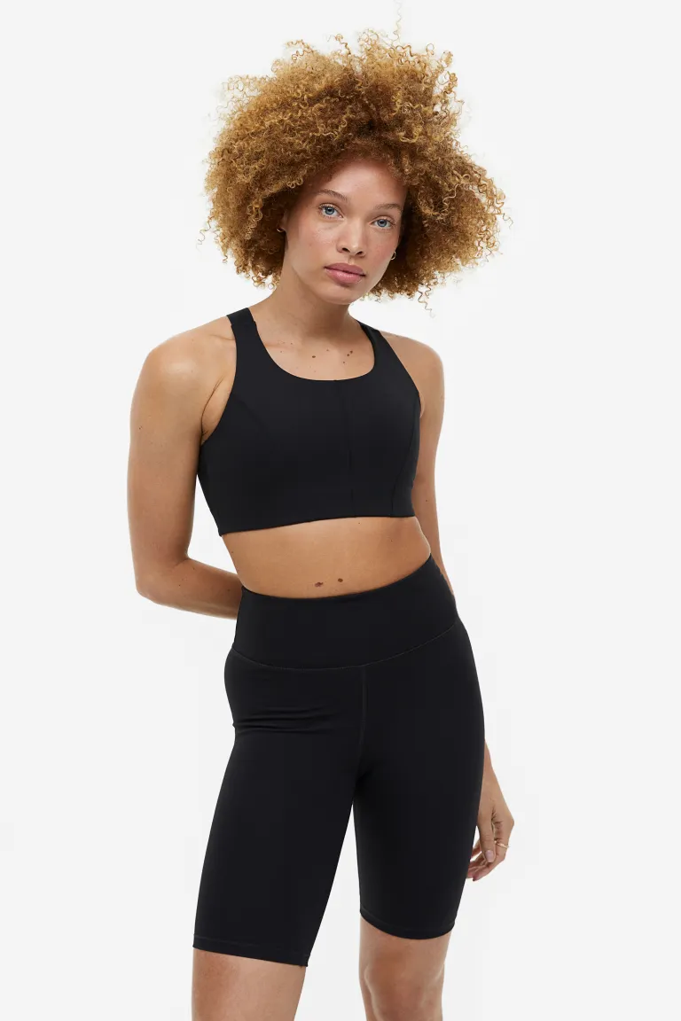 

Короткие спортивные леггинсы H&M, черный