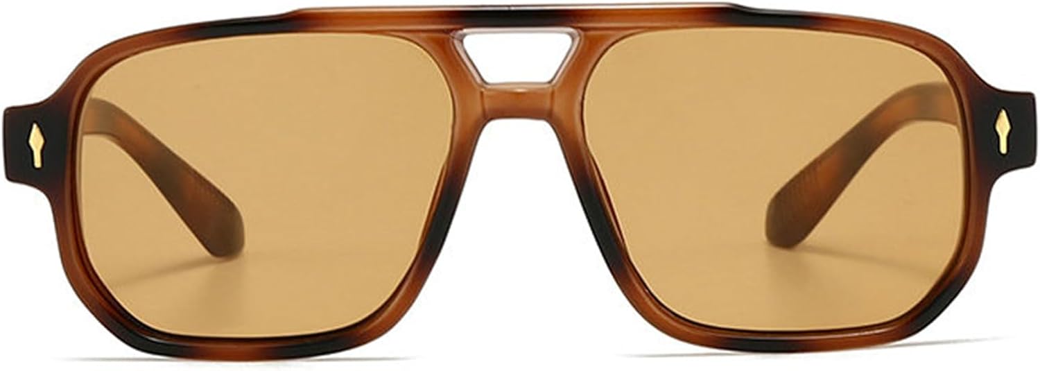 

Солнцезащитные очки Helena Retro Square Pilot для женщин и мужчин, с двойным лучом, в стиле 70-х, увеличенного размера, винтажные, прямоугольные, с защитой от УФ-излучения UV400, C15