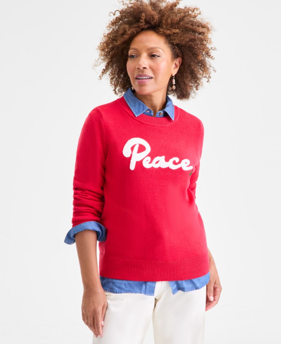

Свитер с длинными рукавами Petite Whimsy, эксклюзивно представлен в Macy's Style & Co, Peace Tango Red