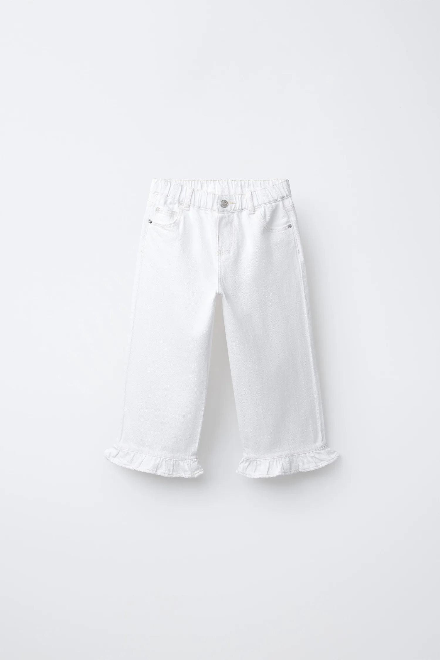 Кюлоты с оборками Zara, белый