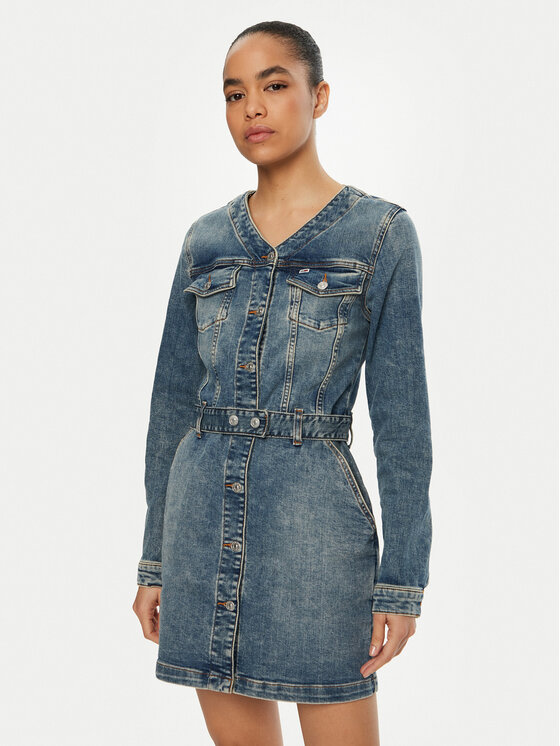

Джинсовое платье стандартный крой DW0DW19854 Tommy Jeans, синий