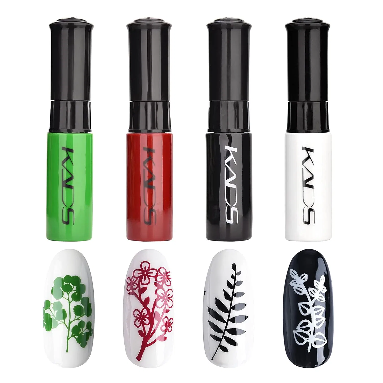 Набор из 4 цветных лаков для стемпинга Alexnailart, Green, White, Red, Black