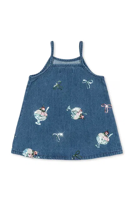 Платье джинсовое MAGOT SEQUIN STRAP DRESS Konges Sløjd, синий — фото 3