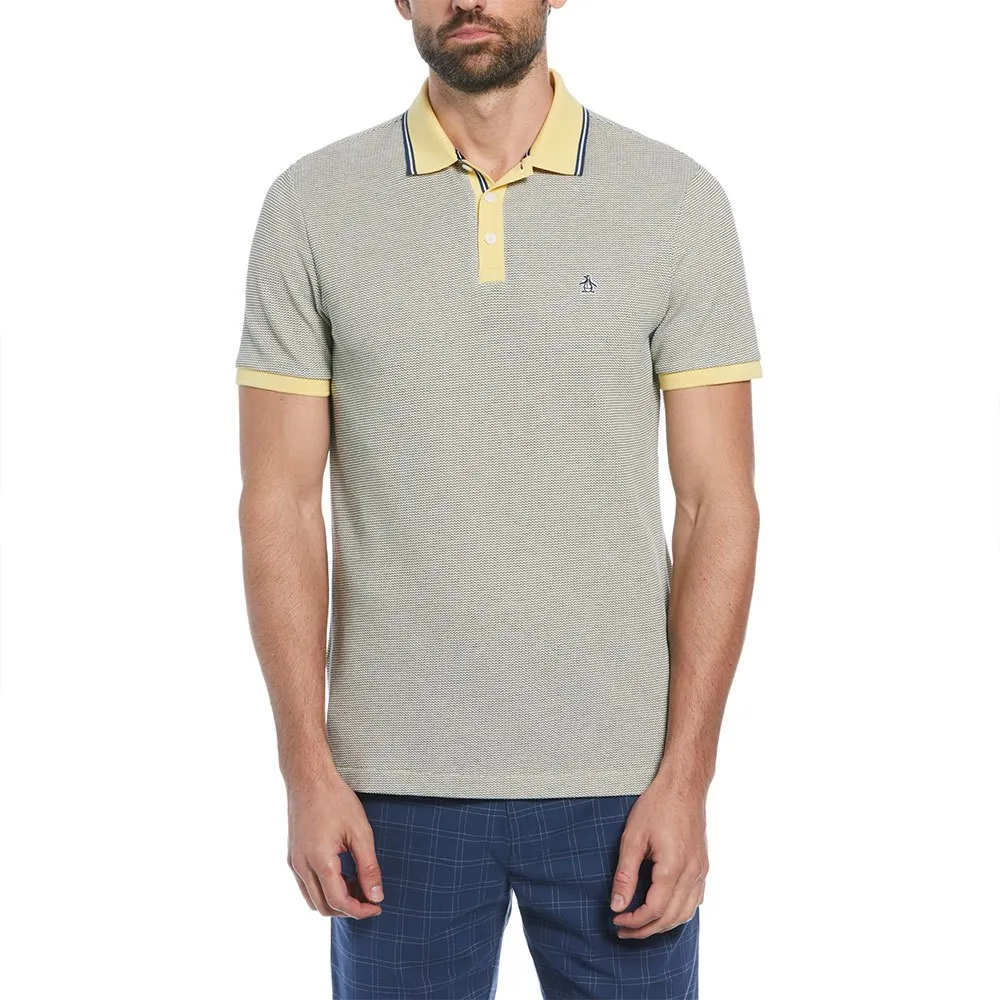 

Поло Original Penguin Birdseye Pique Jacquard Tip Placket, серый