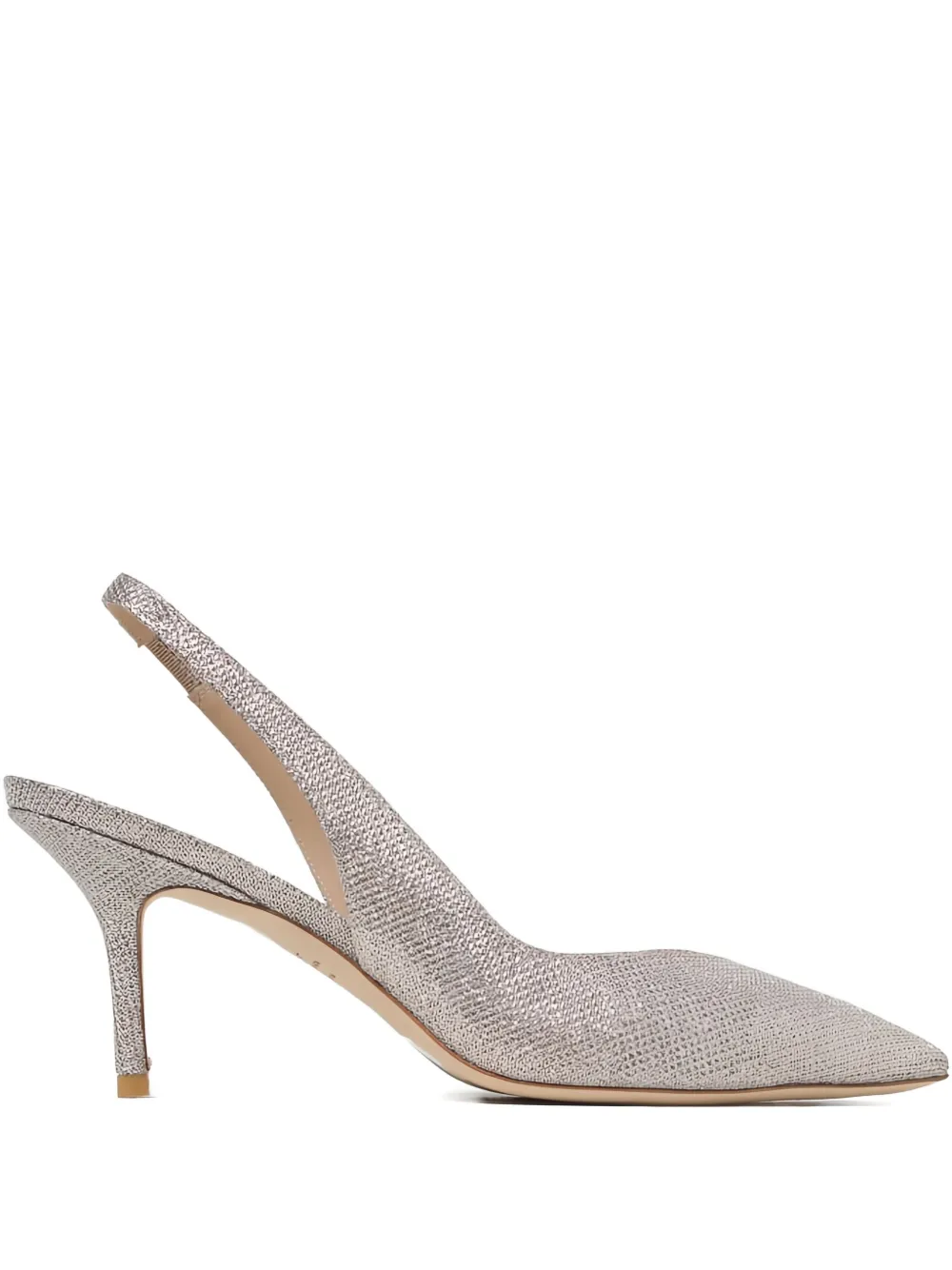 Туфли-слингбэки с заостренным носком Stuart Weitzman, серебряный