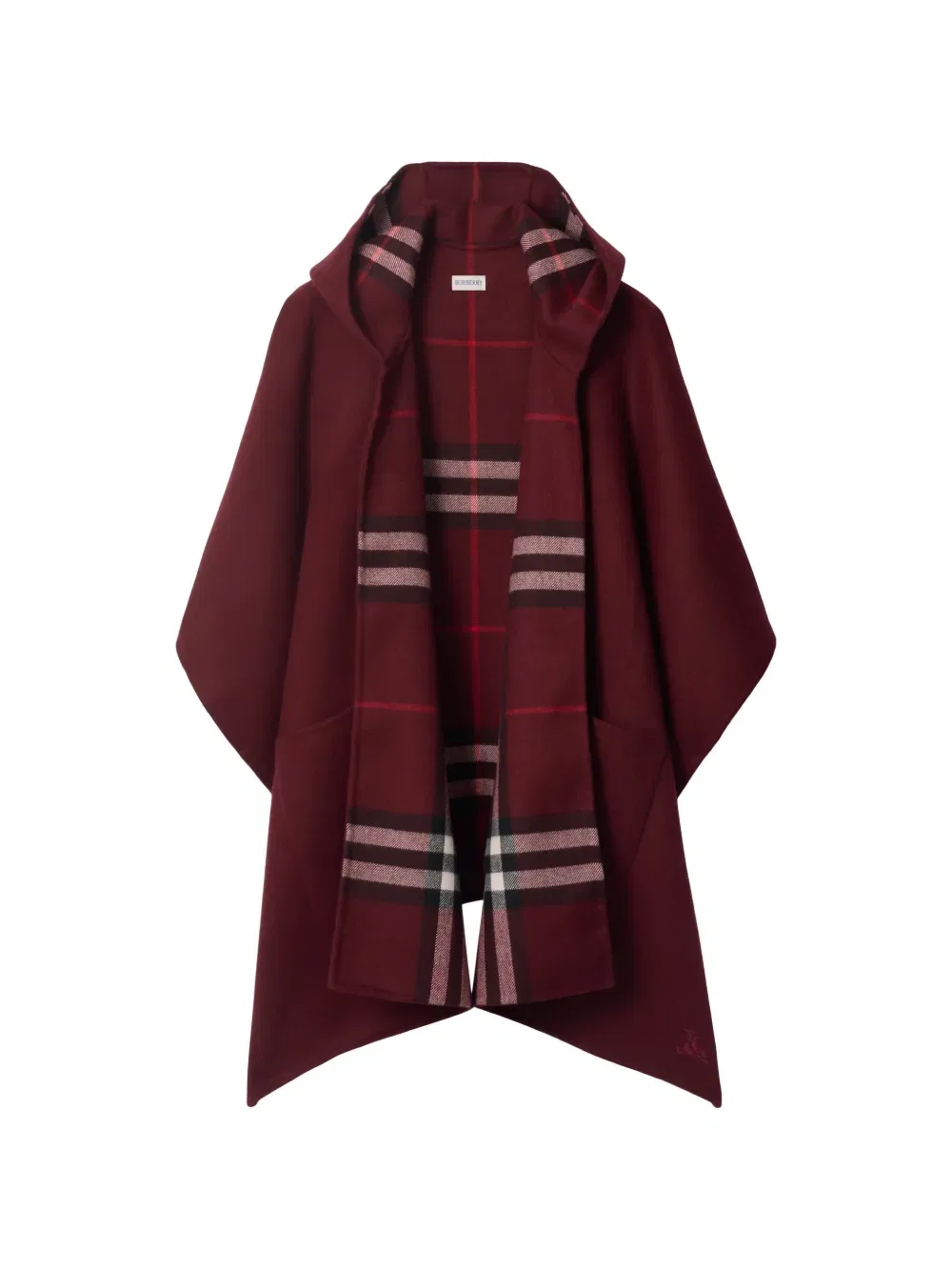 Кашемировая накидка с капюшоном Burberry, красный