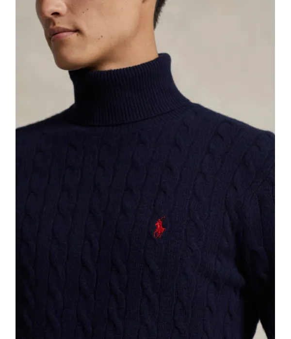 Шерстяная водолазка Slim fit Polo Ralph Lauren, синий — фото 4