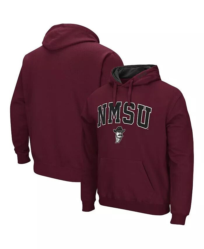 

Мужской малиновый пуловер с капюшоном New Mexico State Aggies Arch и Logo Colosseum, красный