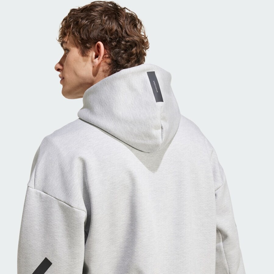 Свитер с капюшоном на молнии ADIDAS SPORTSWEAR Athletic Zip-Up Hoodie Z.N.E., серый — фото 4
