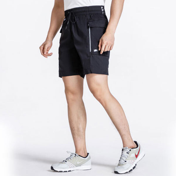 Шорты men's sports shorts elastic waist breathable fitness workout sportswear Nike, черный — фото 4