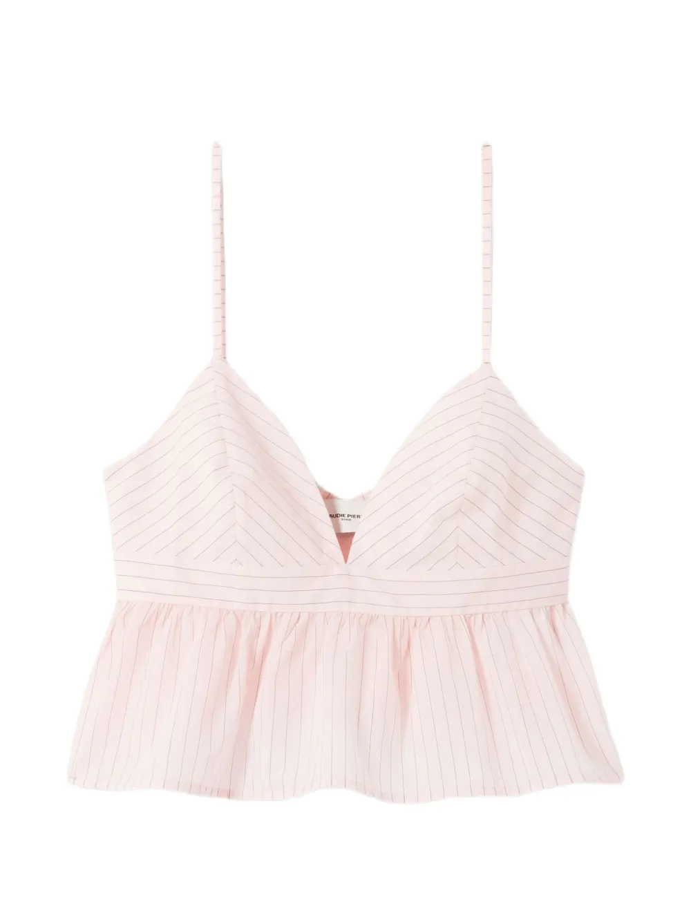 

Топ в полоску с V-образным вырезом Claudie Pierlot, розовый