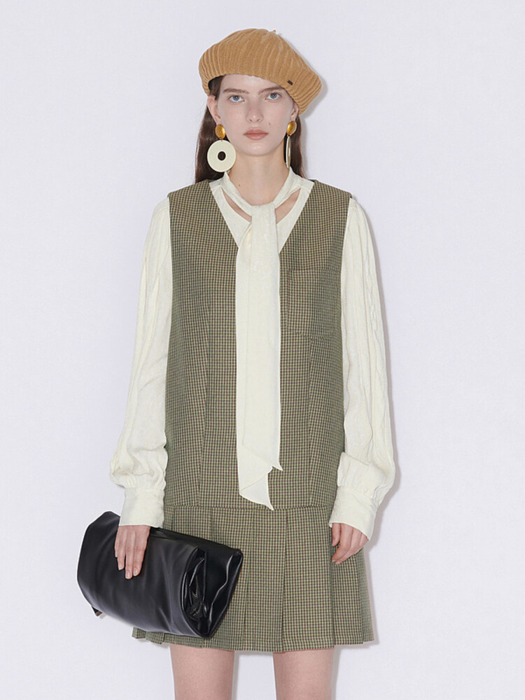 

Платье короткое MSlan в клетку, темно-зеленый