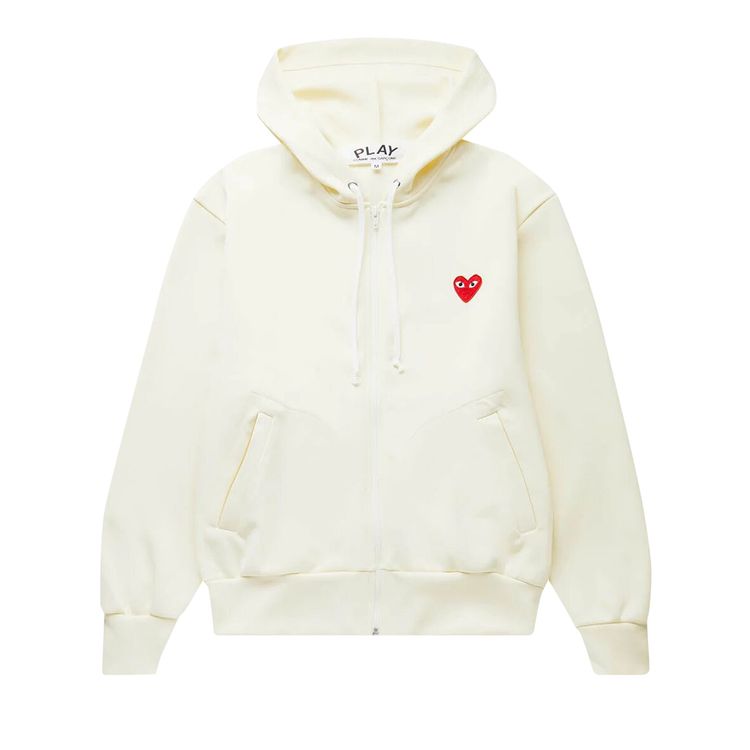 

Толстовка Comme des Garçons PLAY Zip Hooded Sweatshirt Ivory, кремовый