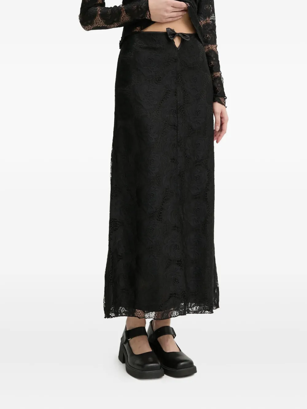 

Юбка с кружевным бантом Résumé, черный