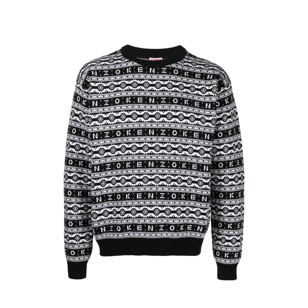 

Полосатый шерстяной свитер Kenzo, черный