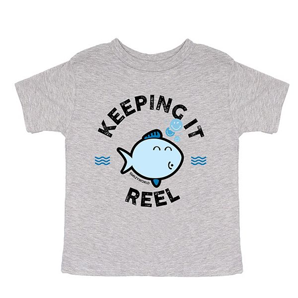 

Футболка с принтом Smileyworld keeping it reel fish The Juniper Shop, Heather Grey