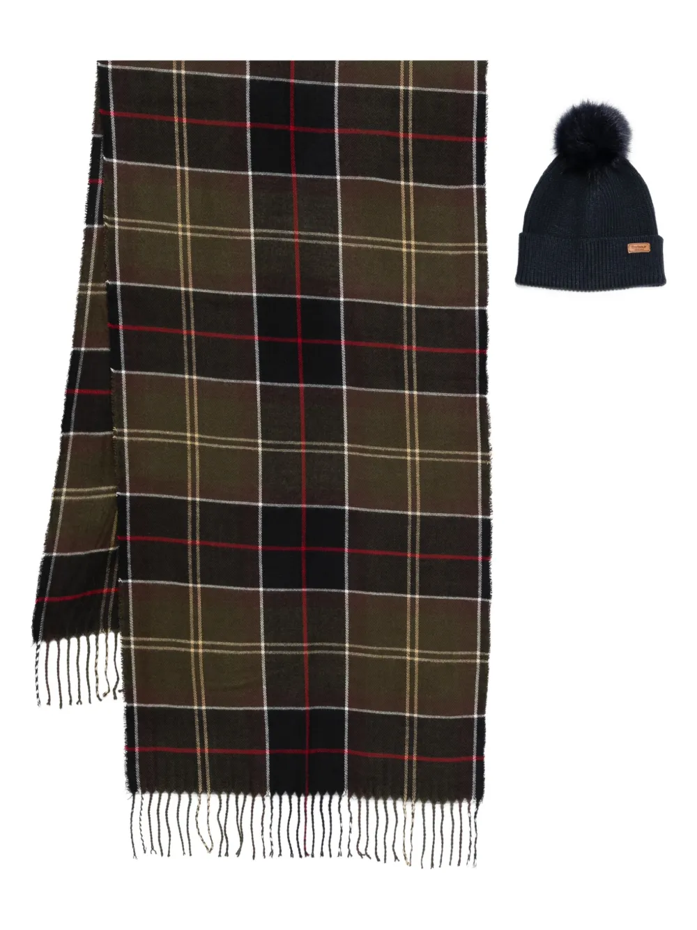 

Набор шарфов в тартан Barbour, зеленый