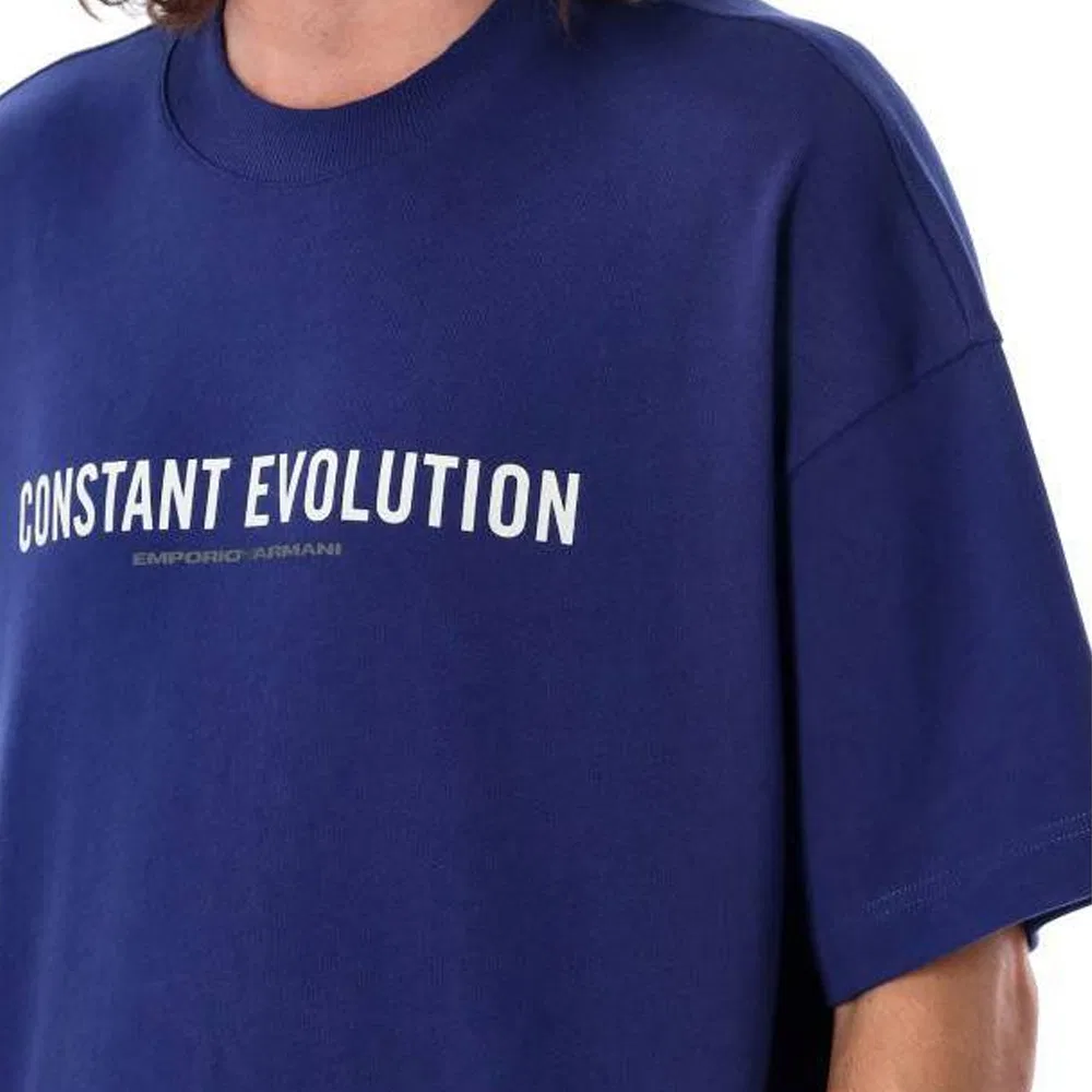 Футболка с принтом Slogan EMPORIO ARMANI, Dark Blue — фото 4