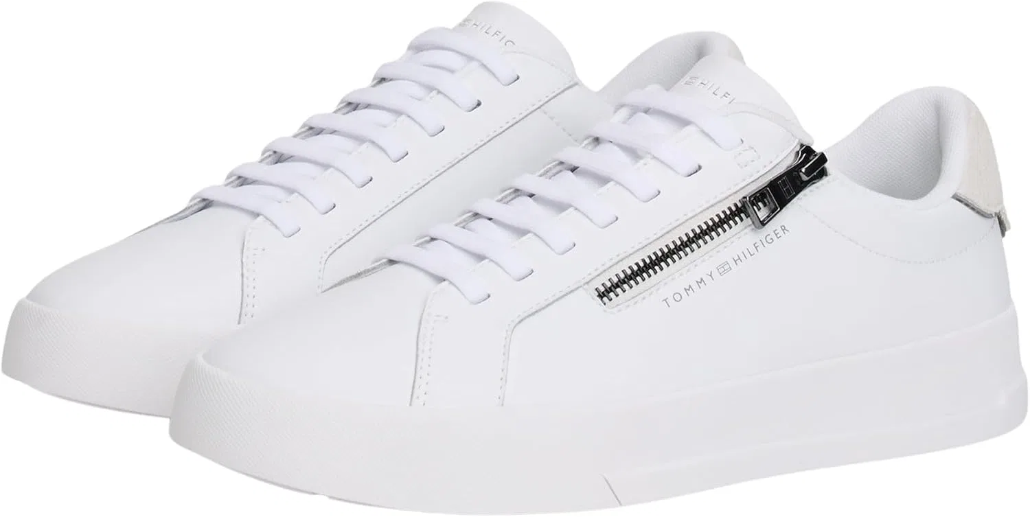 Мужские низкие кроссовки Tommy Hilfiger Th Court Zip Fm0fm05730, White — фото 3