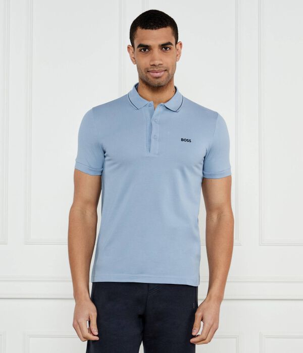 

Поло Boss Green Paul 4 Slim Fit, голубой