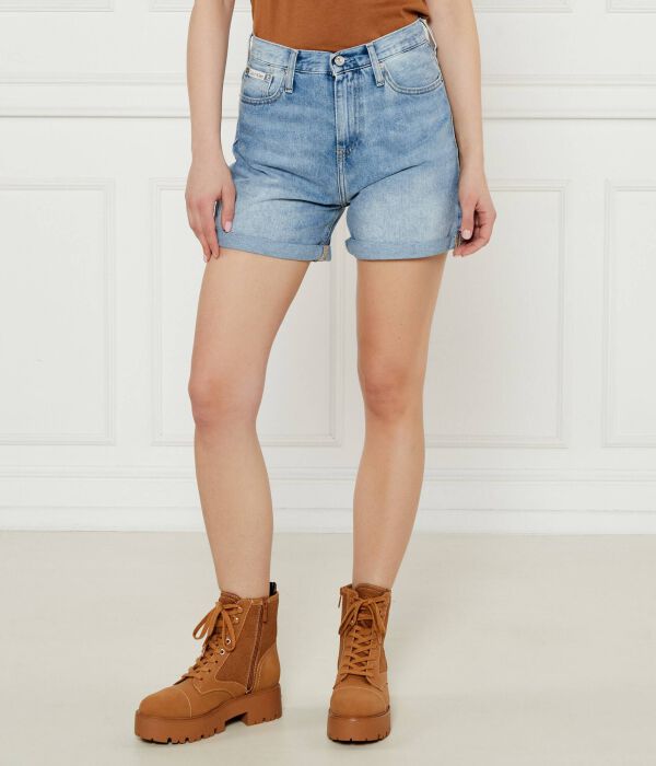 

Джинсовые шорты Mom fit Calvin Klein Jeans, синий
