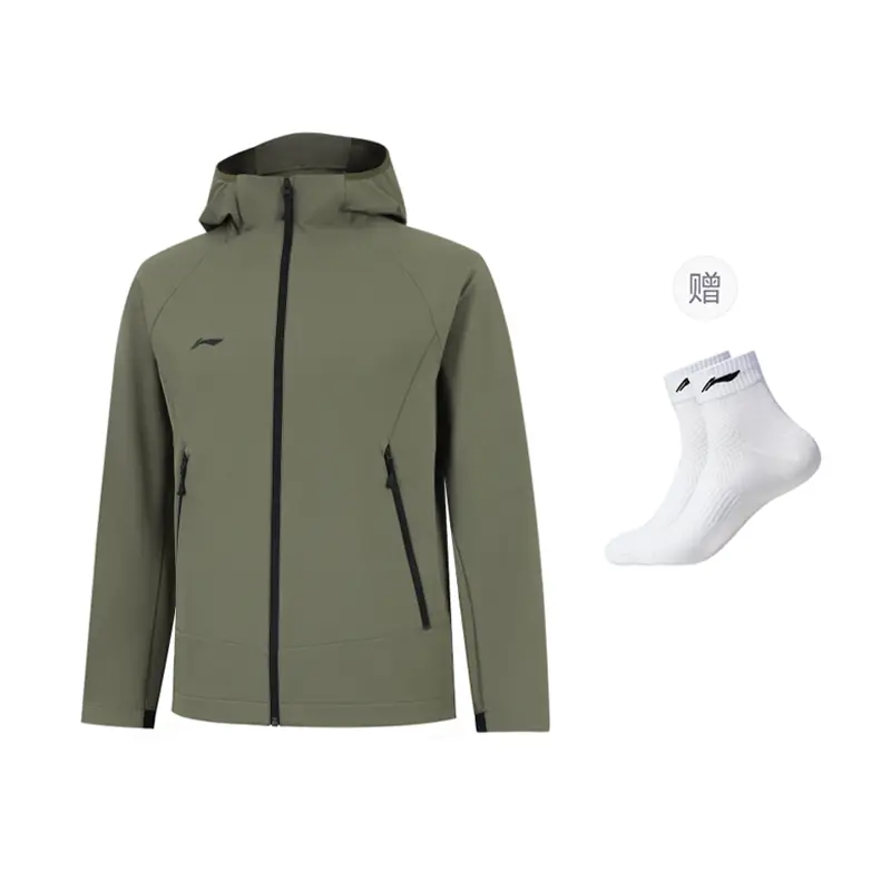 

Куртка Li Ning с капюшоном, мужская, тренч Li-Ning, army canvas зеленый with li-ning socks 1 pack