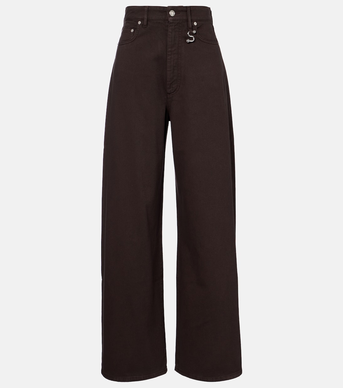 

Сиамские джинсы с завышенной талией и расклешенными штанинами Sportmax, Cioccolato