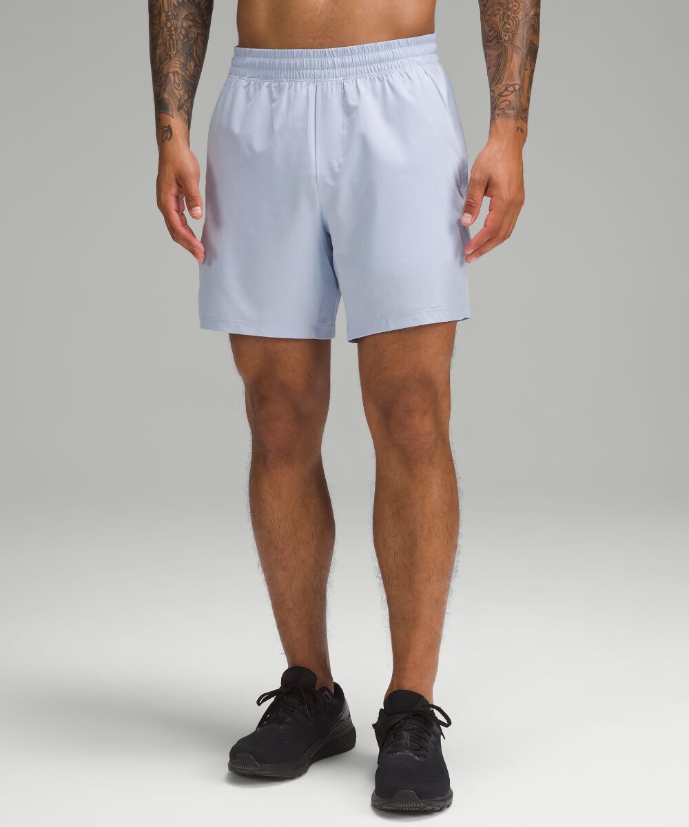 

Короткие шорты без подкладки Pace Breaker Lululemon, синий