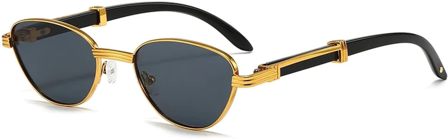 

Ретро маленькие солнцезащитные очки «кошачий глаз» для женщин, модные, с прозрачными градиентными линзами, защита от УФ-излучения UV400 для мужчин HHZZYVY, Golden Gray