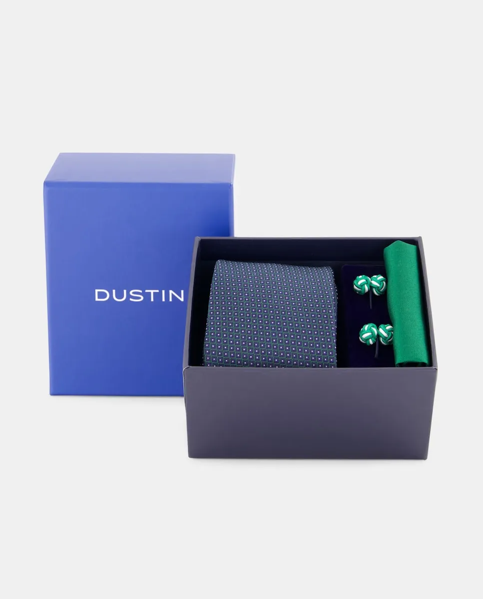 

Набор: футляр для галстука, запонки и подходящий платок Dustin, зеленый