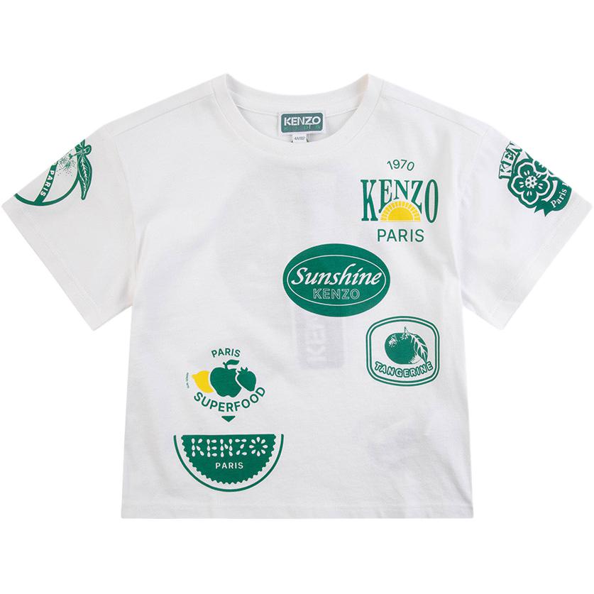 

KENZO Футболка с принтом Cotton Short Sleeved White Kids', Белый, KENZO Футболка с принтом Cotton Short Sleeved White Kids'