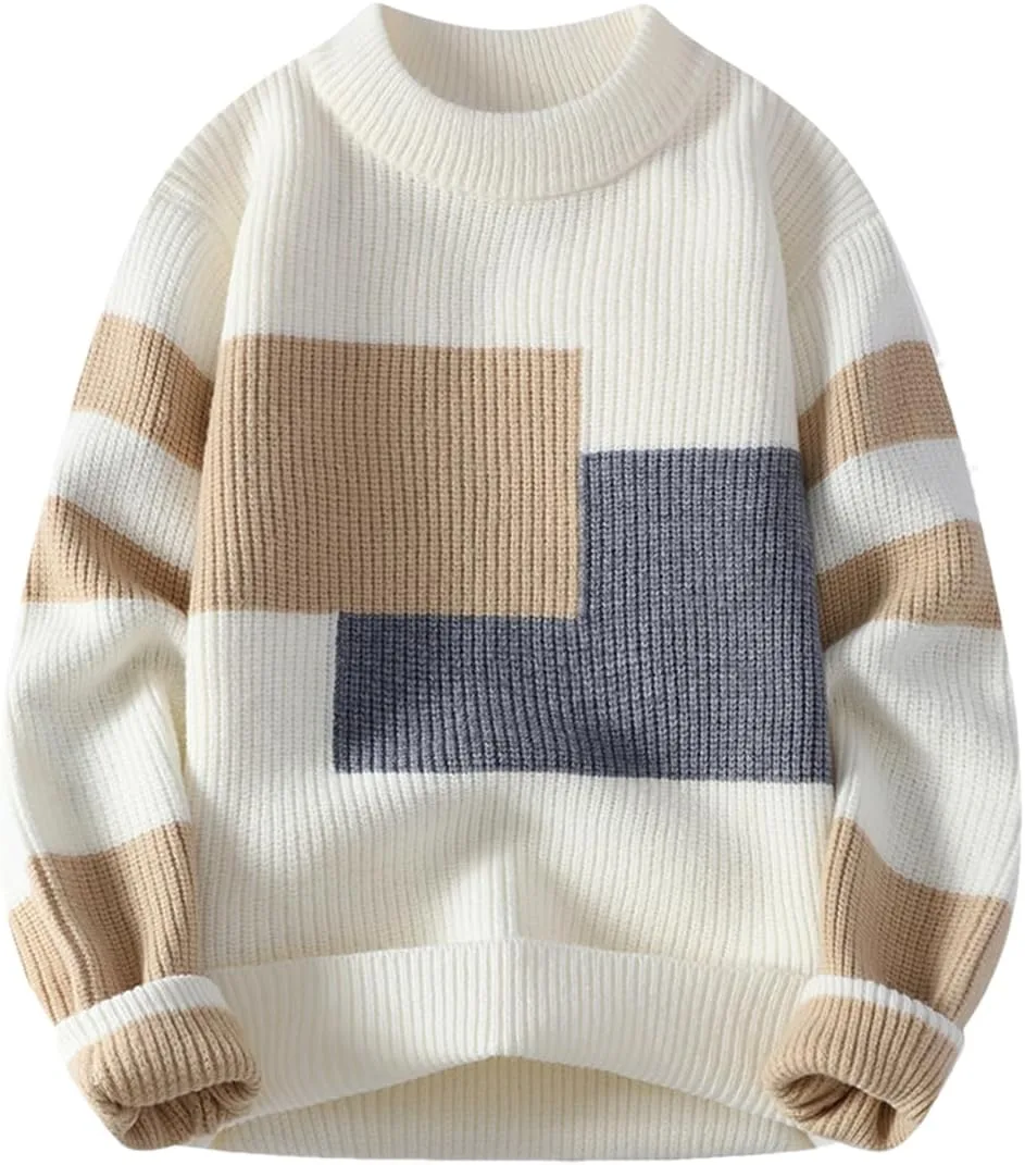 

Мужской свитер из шерсти O-образным вырезом HEYDHSDC