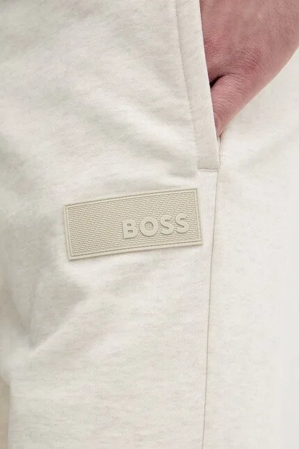 Шорты спортивные из хлопка JT_Shorts BOSS Green, бежевый — фото 4