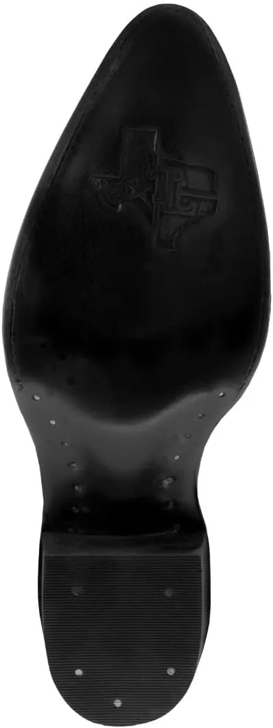 

Мужские черные ковбойские сапоги Texas Legacy с кожаным верхом, тиснением под крокодила и носком J, черный