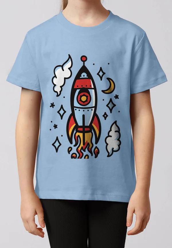 Футболка с иллюстрацией ракете Watapparel, Blue Soul